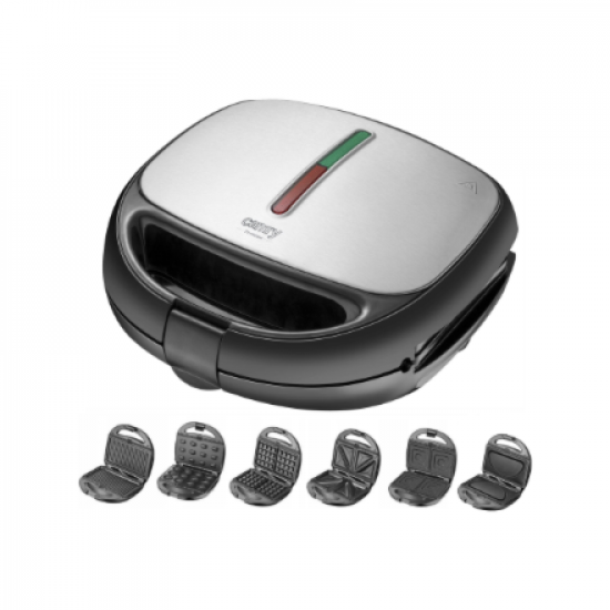 Camry | Sandwich maker 6 in 1 | CR 3057 | 1200 W | Number of plates 6 | Black/Silver