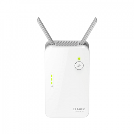 D-Link | AC1300 Wi-Fi Range Extender | DAP-1620 | 802.11ac | Mesh Support No | 400+867 Mbit/s | 10/100/1000 Mbit/s | Ethernet LAN (RJ-45) ports 1 | No mobile broadband | MU-MiMO No | Antenna type External