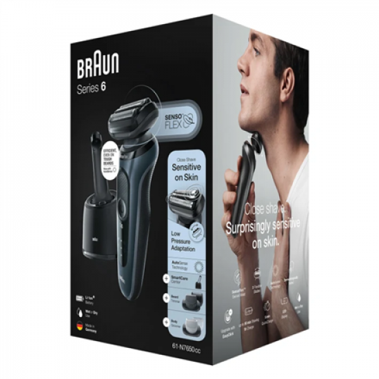 Braun | Shaver | 61-N7650CC | Operating time (max) 50 min | Wet & Dry | Black