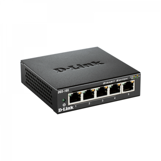 D-Link | Ethernet Switch | DGS-105/E | Unmanaged | Desktop | Gigabit Ethernet (copper) ports quantity 5