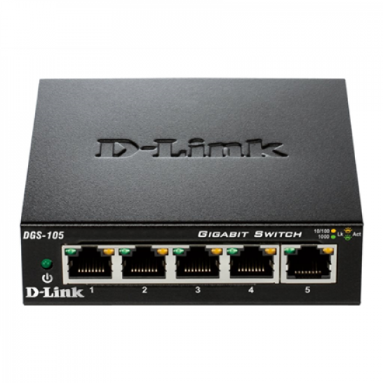 D-Link | Ethernet Switch | DGS-105/E | Unmanaged | Desktop | Gigabit Ethernet (copper) ports quantity 5
