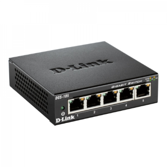 D-Link | Ethernet Switch | DGS-105/E | Unmanaged | Desktop | Gigabit Ethernet (copper) ports quantity 5
