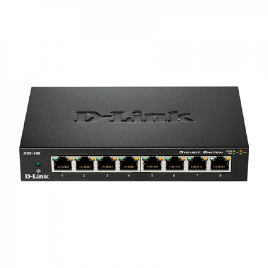 D-Link | Switch | DGS-108/E | Unmanaged | Desktop | Gigabit Ethernet (copper) ports quantity 8