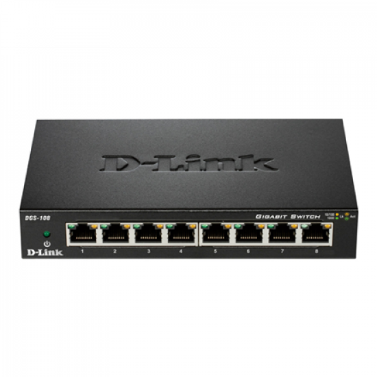 D-Link | Switch | DGS-108/E | Unmanaged | Desktop | Gigabit Ethernet (copper) ports quantity 8