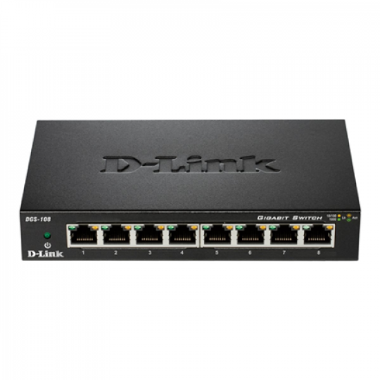 D-Link | Switch | DGS-108/E | Unmanaged | Desktop | Gigabit Ethernet (copper) ports quantity 8