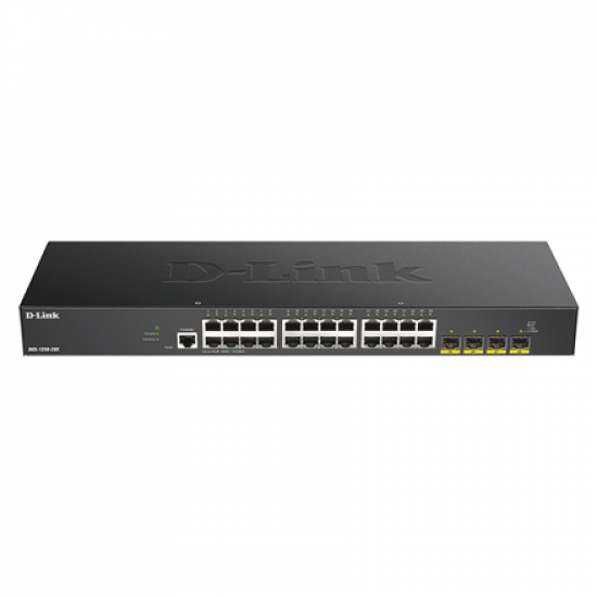 D-Link | Stackable Smart Managed Switch with 10G Uplinks | DGS-1250-28X/E | Web managed | Rackmountable | Gigabit Ethernet (copper) ports quantity 24