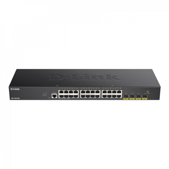 D-Link | Stackable Smart Managed Switch with 10G Uplinks | DGS-1250-28X/E | Web managed | Rackmountable | Gigabit Ethernet (copper) ports quantity 24