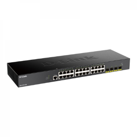 D-Link | Stackable Smart Managed Switch with 10G Uplinks | DGS-1250-28X/E | Web managed | Rackmountable | Gigabit Ethernet (copper) ports quantity 24