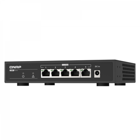 QNAP | 5 port 2.5Gbps Auto Negotiation (2.5G/1G/100M) | QSW-1105-5T | Unmanaged | Desktop | Gigabit Ethernet (copper) ports quantity 5