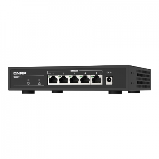 QNAP | 5 port 2.5Gbps Auto Negotiation (2.5G/1G/100M) | QSW-1105-5T | Unmanaged | Desktop | Gigabit Ethernet (copper) ports quantity 5