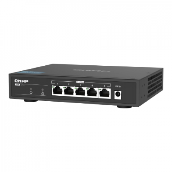 QNAP | 5 port 2.5Gbps Auto Negotiation (2.5G/1G/100M) | QSW-1105-5T | Unmanaged | Desktop | Gigabit Ethernet (copper) ports quantity 5