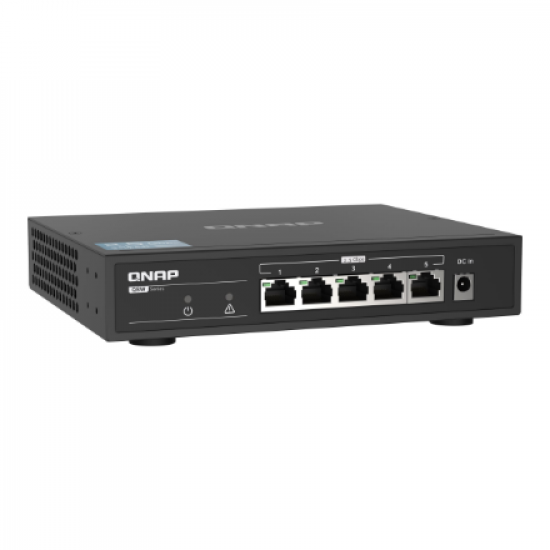 QNAP | 5 port 2.5Gbps Auto Negotiation (2.5G/1G/100M) | QSW-1105-5T | Unmanaged | Desktop | Gigabit Ethernet (copper) ports quantity 5