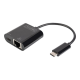 Digitus | USB-Type-C Gigabit Ethernet Adapter + PD with power delivery function | DN-3027 | Black | USB-C port to a Gigabit network connection