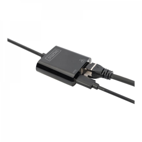 Digitus | USB-Type-C Gigabit Ethernet Adapter + PD with power delivery function | DN-3027 | Black | USB-C port to a Gigabit network connection