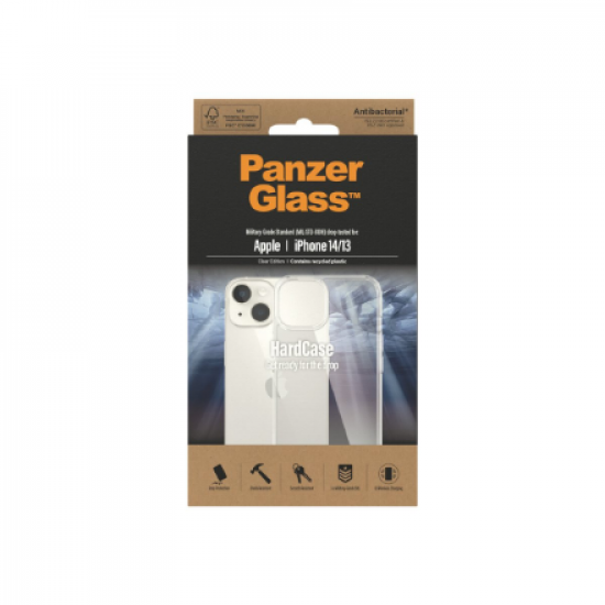 PanzerGlass | HardCase | Apple | iPhone 14/13 | Clear | Wireless charging compatible; 100% recycled frame material