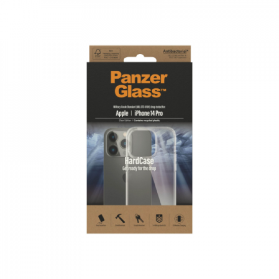 PanzerGlass | HardCase | Apple | iPhone 14 Pro | Clear | Wireless charging compatible; 100% recycled frame material
