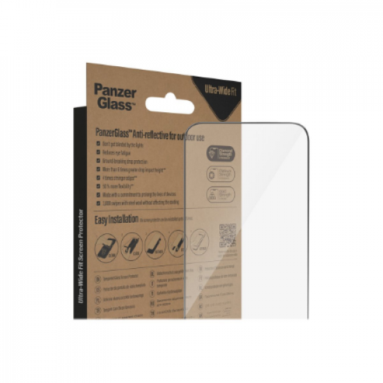 PanzerGlass | Screen protector | Apple | iPhone 14 Pro Max | Glass | Clear | Ultra-Wide Fit; Easy installation; Privacy Filter; Fingerprint resistant | Anti-Reflective