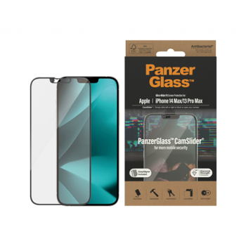 PanzerGlass | CamSlider | Apple | iPhone 14 Plus/13 Pro Max | Tempered glass | Clear | Protects the entire screen; 100% touch; Easy to install | Screen protector