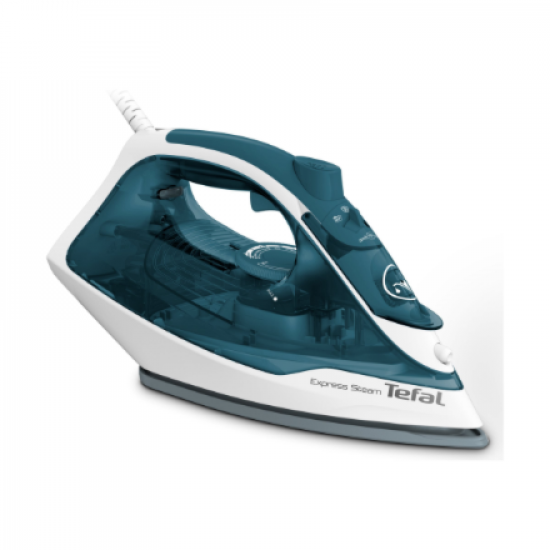 TEFAL | FV2839E0 | Steam Iron | 2400 W | Water tank capacity 270 ml | Continuous steam 40 g/min | Steam boost performance 185 g/min | Blue/White