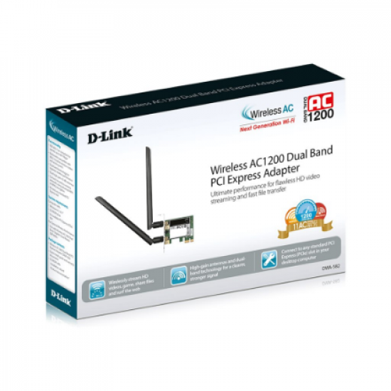 D-Link | DWA-582 Wireless 802.11n Dual Band PCIe Desktop Adapter