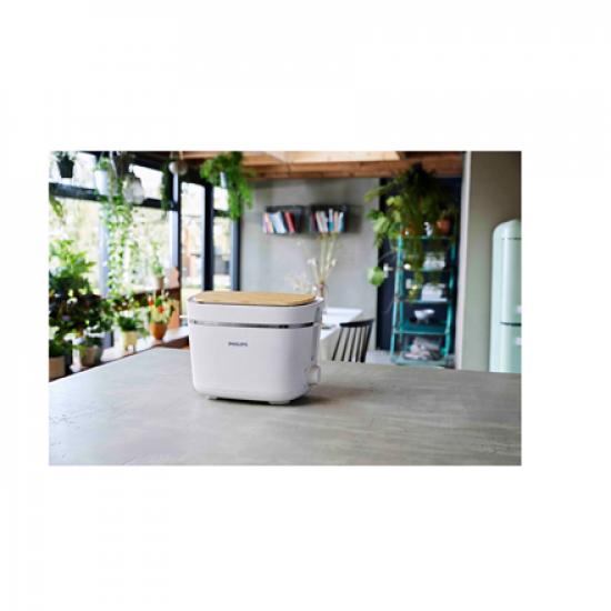 Philips | Toaster | HD2640/10 Eco Conscious Edition | Power 830 W | Number of slots 2 | Housing material 100% Bio-based plastic | Silk White Matt