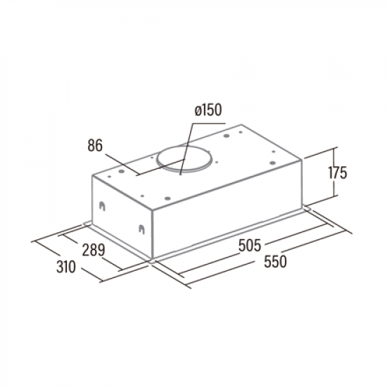 CATA | Hood | GCB 55 X | Canopy | Energy efficiency class C | Width 55 cm | 371 m³/h | Mechanical | LED | Stainless steel/Grey