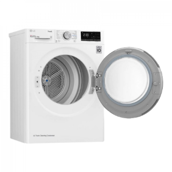 LG | Dryer Machine | RH80V3AV6N | Energy efficiency class D | Front loading | 8 kg | LED | Depth 69 cm | Wi-Fi | White