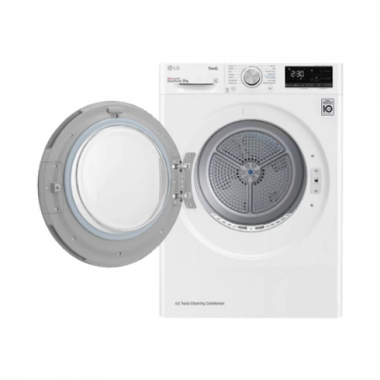 LG | Dryer Machine | RH80V3AV6N | Energy efficiency class D | Front loading | 8 kg | LED | Depth 69 cm | Wi-Fi | White