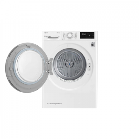 LG | Dryer Machine | RH80V3AV6N | Energy efficiency class D | Front loading | 8 kg | LED | Depth 69 cm | Wi-Fi | White