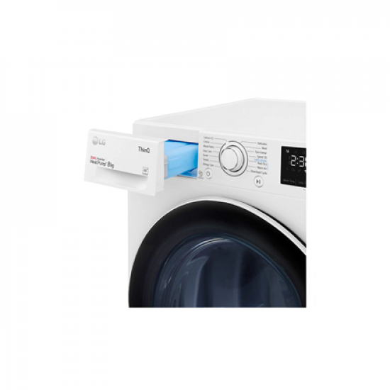 LG | Dryer Machine | RH80V3AV6N | Energy efficiency class D | Front loading | 8 kg | LED | Depth 69 cm | Wi-Fi | White