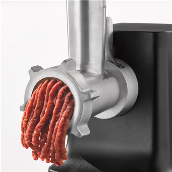 Caso | Meat Grinder | FW 2000 | Black | 2000 W | Number of speeds 2 | Throughput (kg/min) 2.5 | 3 perforated discs, Shortbread attachment with 4 moulds, Sausage filler, Stuffer, Drip tray