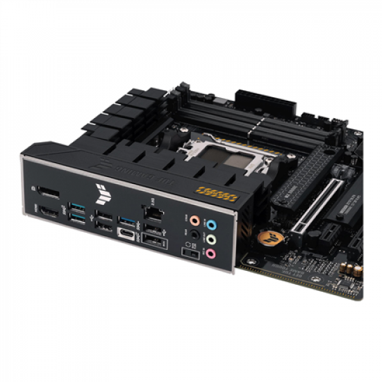 Asus | TUF GAMING B650M-PLUS | Processor family AMD | Processor socket  AM5 | DDR5 DIMM | Memory slots 4 | Supported hard disk drive interfaces 	SATA, M.2 | Number of SATA connectors 4 | Chipset AMD B650 | micro-ATX