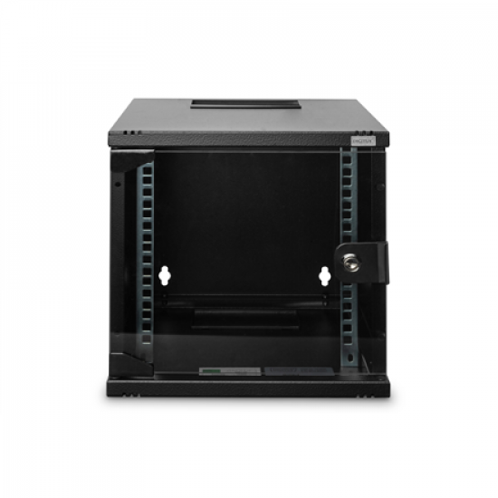 Digitus | Wall Mounting Cabinet | DN-10-06U-B | Black | IP protection class: IP20; Front door: Glass door, single opening; Cabinet type: Wall mounting cabinet; Depth: 300 mm; Load capacity: 30 kg
