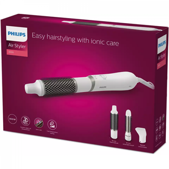 Philips | Hair Styler | BHA303/00 3000 Series | Warranty 24 month(s) | Ion conditioning | Number of heating levels 3 | 800 W | White