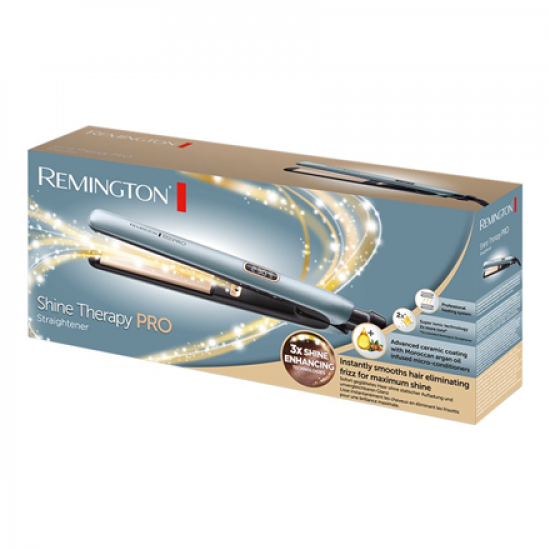 Remington | Hair Straitghtener | S9300 Shine Therapy Pro | Warranty 24 month(s) | Ceramic heating system | Ionic function | Display Digital | Temperature (min)  °C | Temperature (max) 230 °C | Number of heating levels | Blue