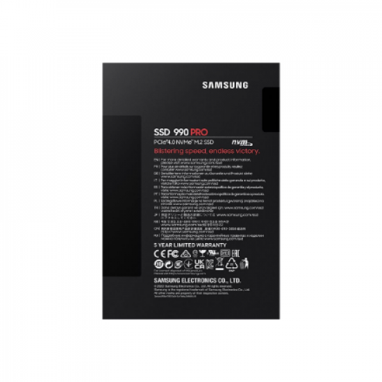 Samsung | 990 PRO | 2000 GB | SSD form factor M.2 2280 | Solid-state drive interface PCIe Gen4x4 | Read speed 7450 MB/s | Write speed 6900 MB/s