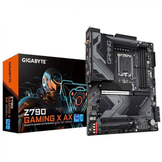 Gigabyte | Z790 GAMING X AX 1.0 M/B | Processor family Intel | Processor socket  LGA1700 | DDR5 DIMM | Memory slots 4 | Supported hard disk drive interfaces 	SATA, M.2 | Number of SATA connectors 6 | Chipset Z790 Express | ATX