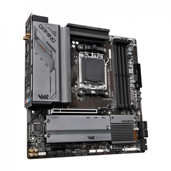 Gigabyte | B650M GAMING X AX 1.1 M/B | Processor family AMD | Processor socket AM5 | DDR5 DIMM | Memory slots 4 | Supported hard disk drive interfaces 	SATA, M.2 | Number of SATA connectors 4 | Chipset B650 | Micro ATX
