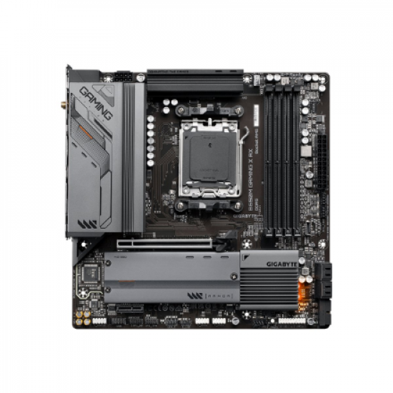 Gigabyte | B650M GAMING X AX 1.1 M/B | Processor family AMD | Processor socket AM5 | DDR5 DIMM | Memory slots 4 | Supported hard disk drive interfaces 	SATA, M.2 | Number of SATA connectors 4 | Chipset B650 | Micro ATX