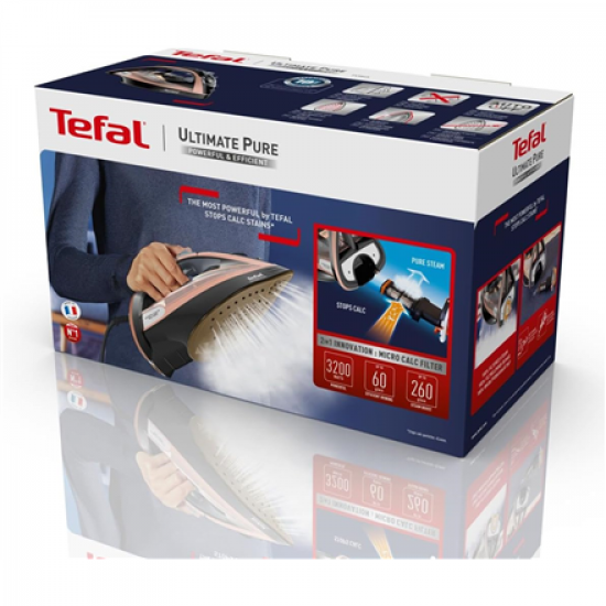 TEFAL | Steam Iron | FV9845 | Steam Iron | 3200 W | Water tank capacity 350 ml | Continuous steam 60 g/min | Black/Rose Gold