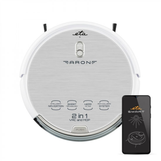 ETA | Vacuum Cleaner Robot | ETA351290000 Aron | Dry | Operating time (max) 120 min | Li-Ion | 2400 mAh | Dust capacity 0.3 L | White