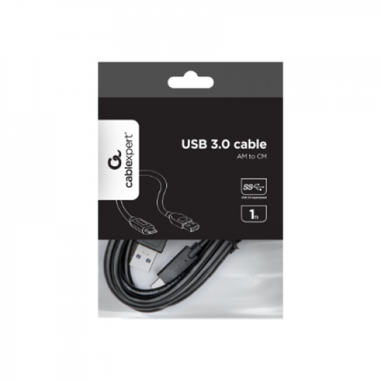 Cablexpert | 3 A | USB 3.0 AM to Type-C cable (AM/CM) | CCP-USB3-AMCM-1M | USB-A to USB-C USB 3 AM (male) | USB Type-C (male) | 600 Mbit/s