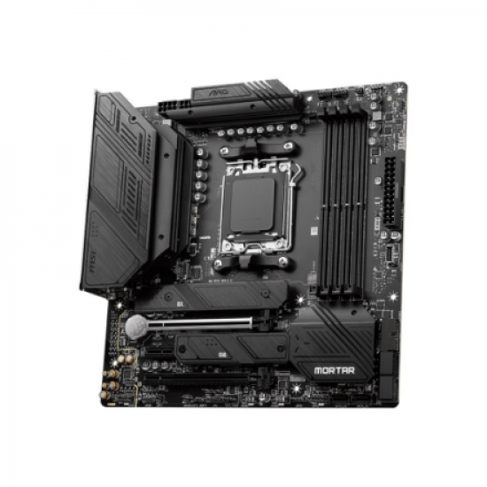 MSI | MAG B650M MORTAR WIFI | Processor family AMD | Processor socket AM5 | DDR5 DIMM | Memory slots 4 | Supported hard disk drive interfaces 	SATA, M.2 | Number of SATA connectors 6 | Chipset 	AMD B650 | mATX