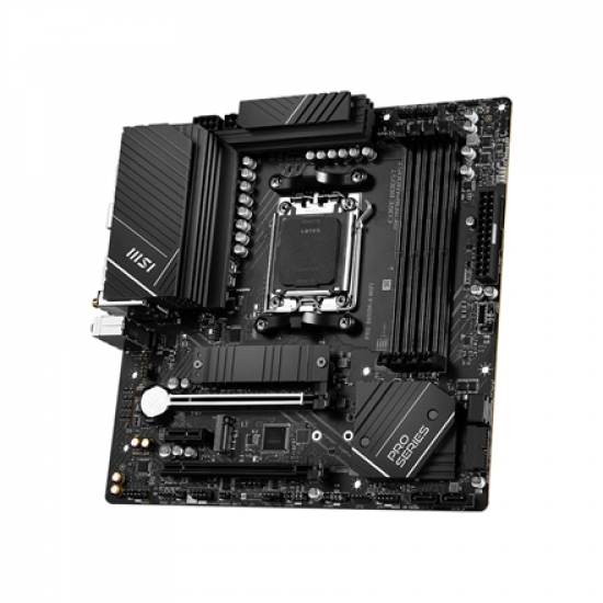MSI | PRO B650M-A WIFI | Processor family AMD | Processor socket AM5 | DDR5 DIMM | Memory slots 4 | Supported hard disk drive interfaces 	SATA, M.2 | Number of SATA connectors 4 | Chipset AMD B650 | mATX