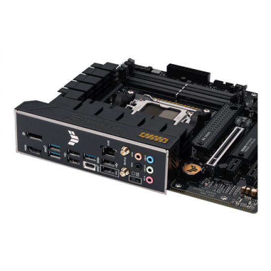 Asus | TUF GAMING B650M-PLUS WIFI | Processor family AMD | Processor socket AM5 | DDR5 DIMM | Memory slots 4 | Supported hard disk drive interfaces 	SATA, M.2 | Number of SATA connectors 4 | Chipset AMD B650 | micro-ATX