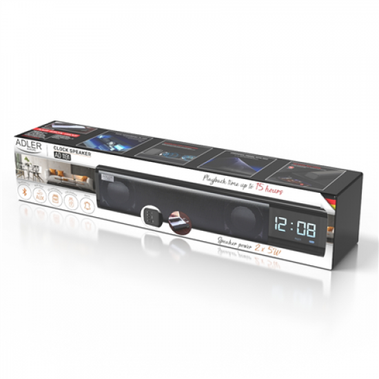 Adler | Clock Speaker | AD 1191 | Bluetooth | Black | Portable | Wireless connection