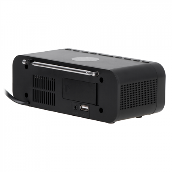 Adler | Alarm Clock with Wireless Charger | AD 1192B | Alarm function | AUX in | Black