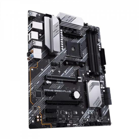 Asus | PRIME B550-PLUS | Processor family AMD | Processor socket AM4 | DDR4 DIMM | Memory slots 4 | Supported hard disk drive interfaces 	SATA, M.2 | Number of SATA connectors 6 | Chipset AMD B550 | ATX