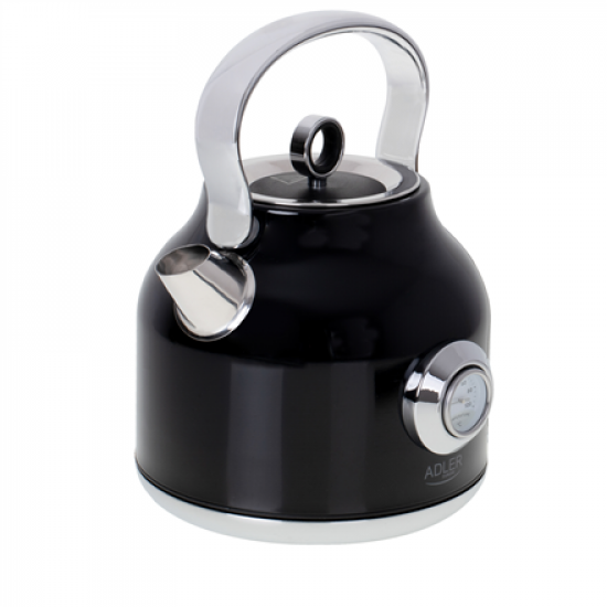 Adler | Kettle with a Thermomete | AD 1346b | Electric | 2200 W | 1.7 L | Stainless steel | 360° rotational base | Black