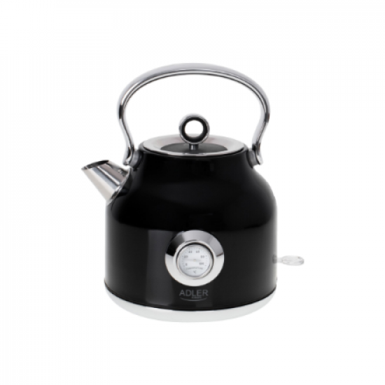 Adler | Kettle with a Thermomete | AD 1346b | Electric | 2200 W | 1.7 L | Stainless steel | 360° rotational base | Black